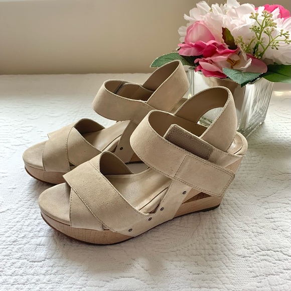 Eileen Fisher Leather Wooden Cut Out Clog Wedge 5 5.5 - Picture 3 of 16